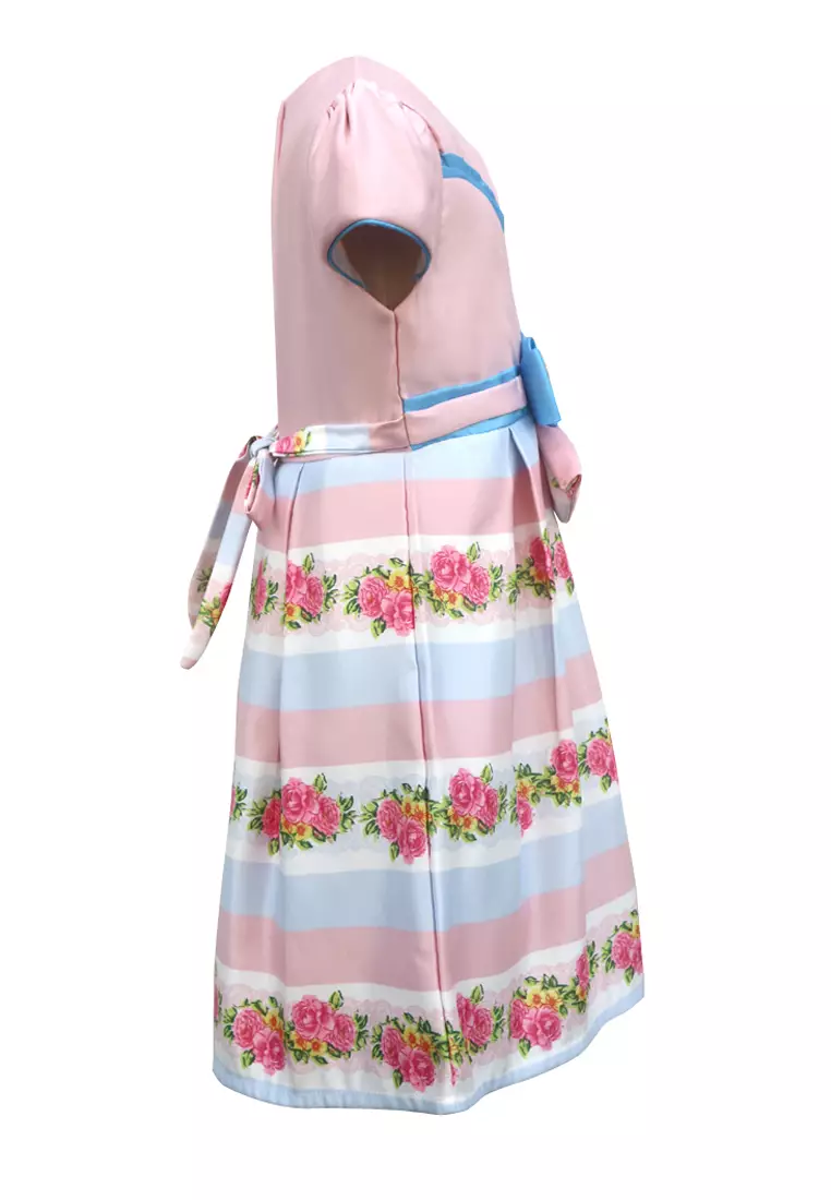 Two Mix Baju Anak Perempuan Fashion - Dress Anak Cewek Wanita Bahan Kain Satin Usia 1-12 Tahun 4277