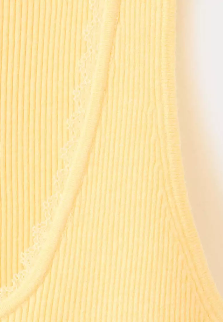 Ribbed Top With Lace Detail