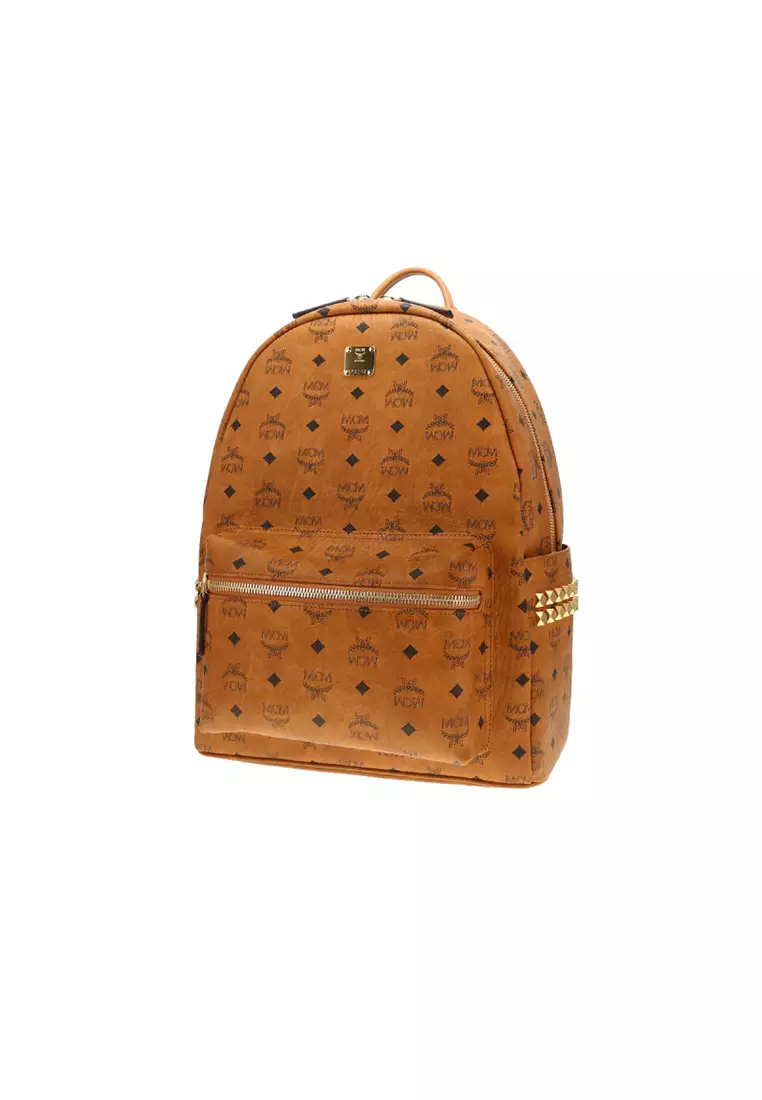 Buy MCM Stark Side Studs Backpack in Visetos Cognac MMKEAVE12CO001