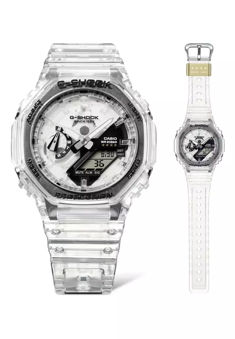 Jam Tangan Analog Digital Pria G-Shock 40th Anniversary Clear Remix GA-2140RX-7A Resin Band