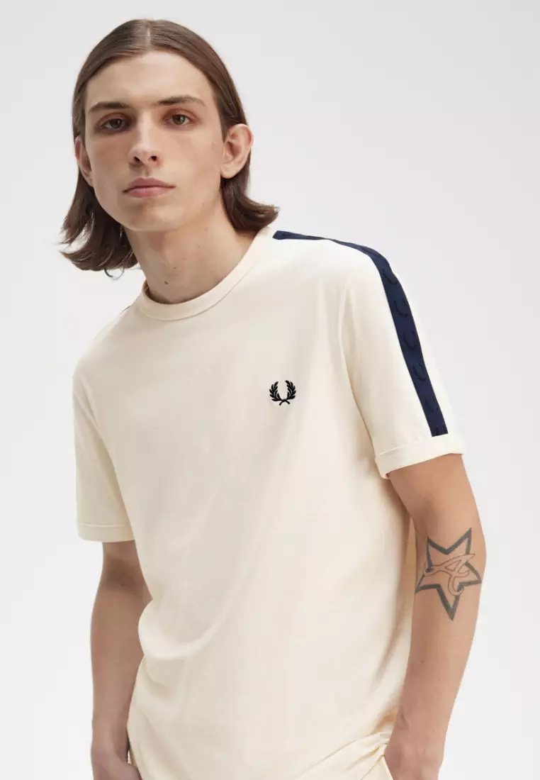 Fred Perry M4613 Contrast Tape Ringer T-Shirt (Ecru)