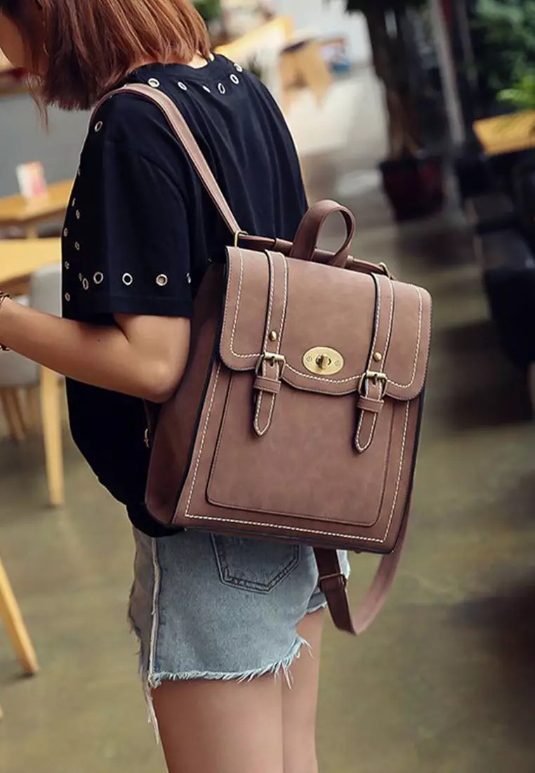 Vintage British Women's Backpack Shoulder Bag