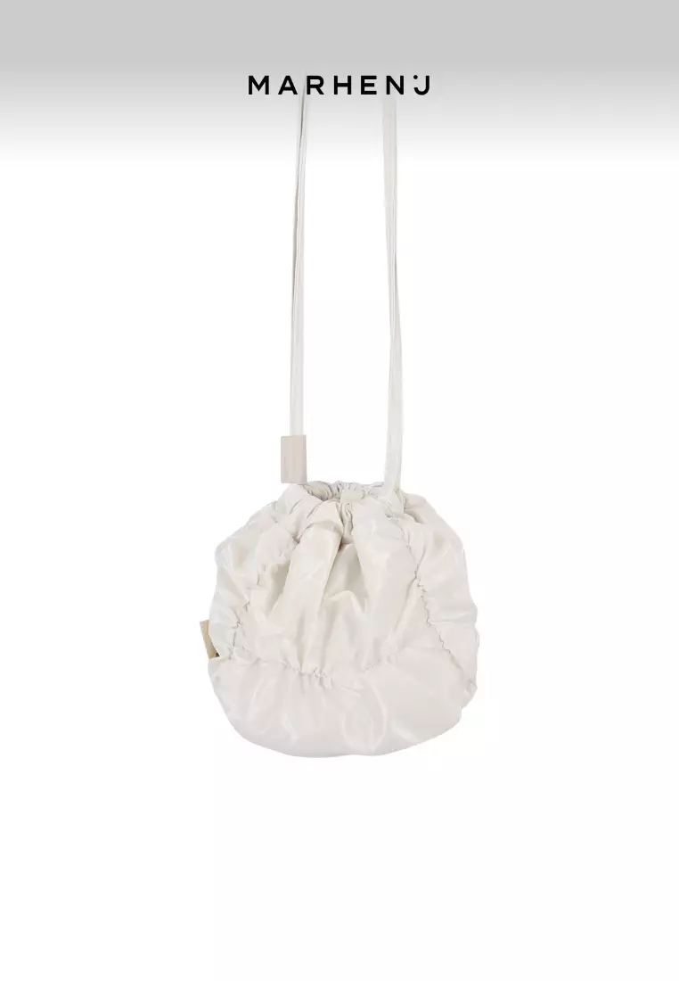 POPCORN BALL Nylon Crossbody Bag Cream White
