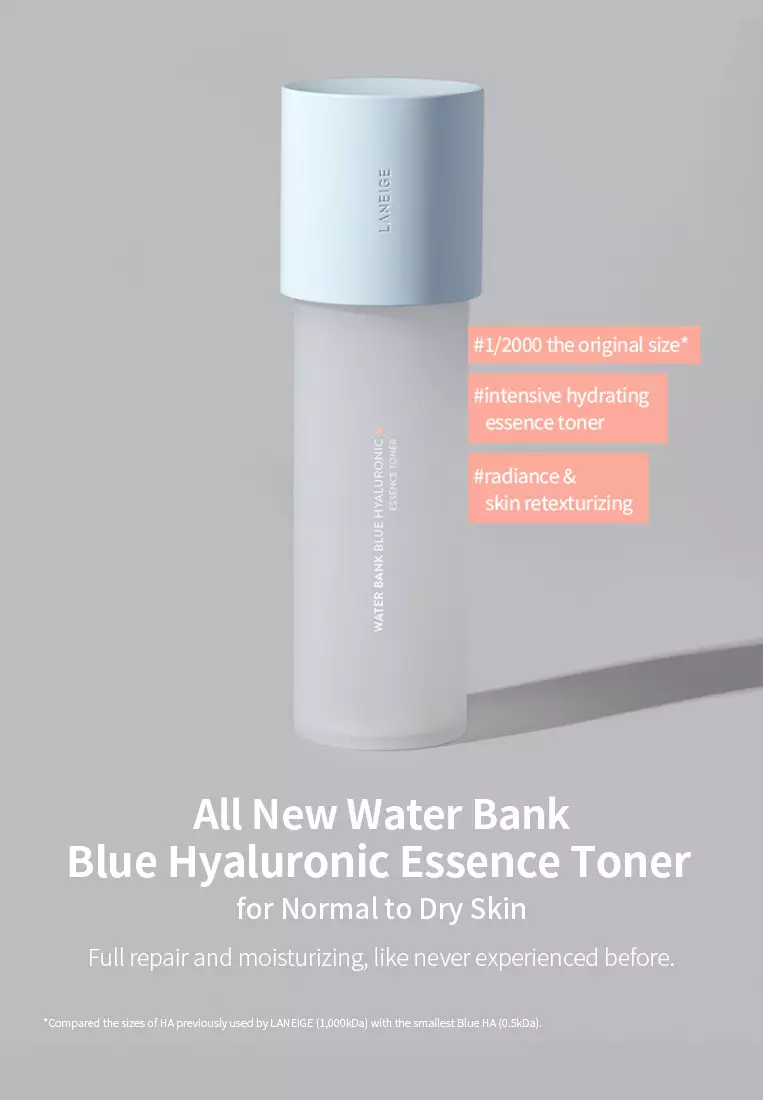 [NEW PACKAGING] Laneige Water Bank Blue Hyaluronic Essence Toner (160ml) – For Normal to Dry Skin