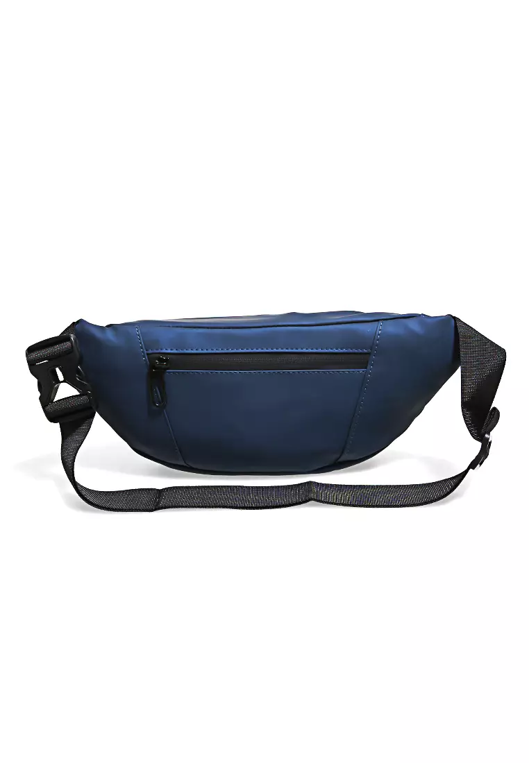 Roger Tas Selempang Pria Tahan Air Waistbag with Hole for Earphone Material Oxford ORIGINAL - Blue
