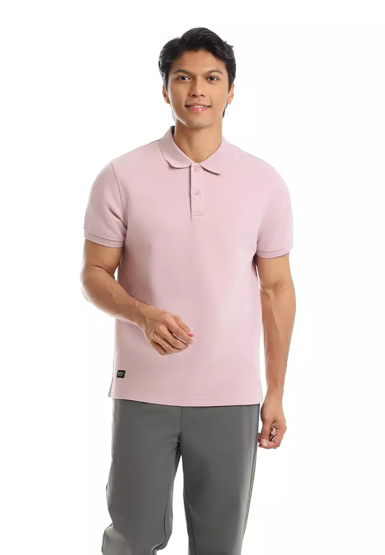 Forest Mens Stretchable Cotton Slim Fit Polo Tee - 23961-72LightPurple