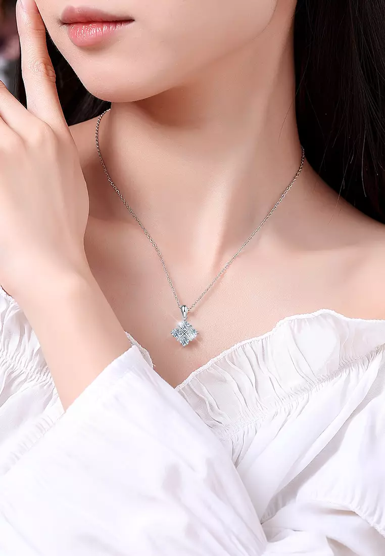 Kalung Wanita N001 Original Fashion Perhiasan Cewek Berlian Dilapisi Platinum Anti Luntur Necklaces