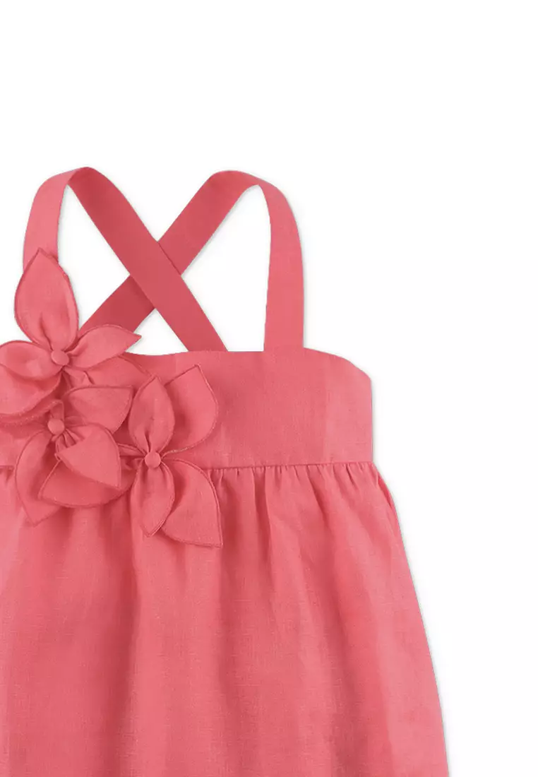 Girls Anya Dress With Floral Applique