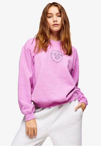 Topshop pink sweatshirt cheap