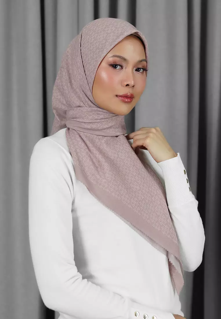 Jenna & Kaia - Sierra Scarf Rose Taupe - Hijab Kerudung Segi Empat