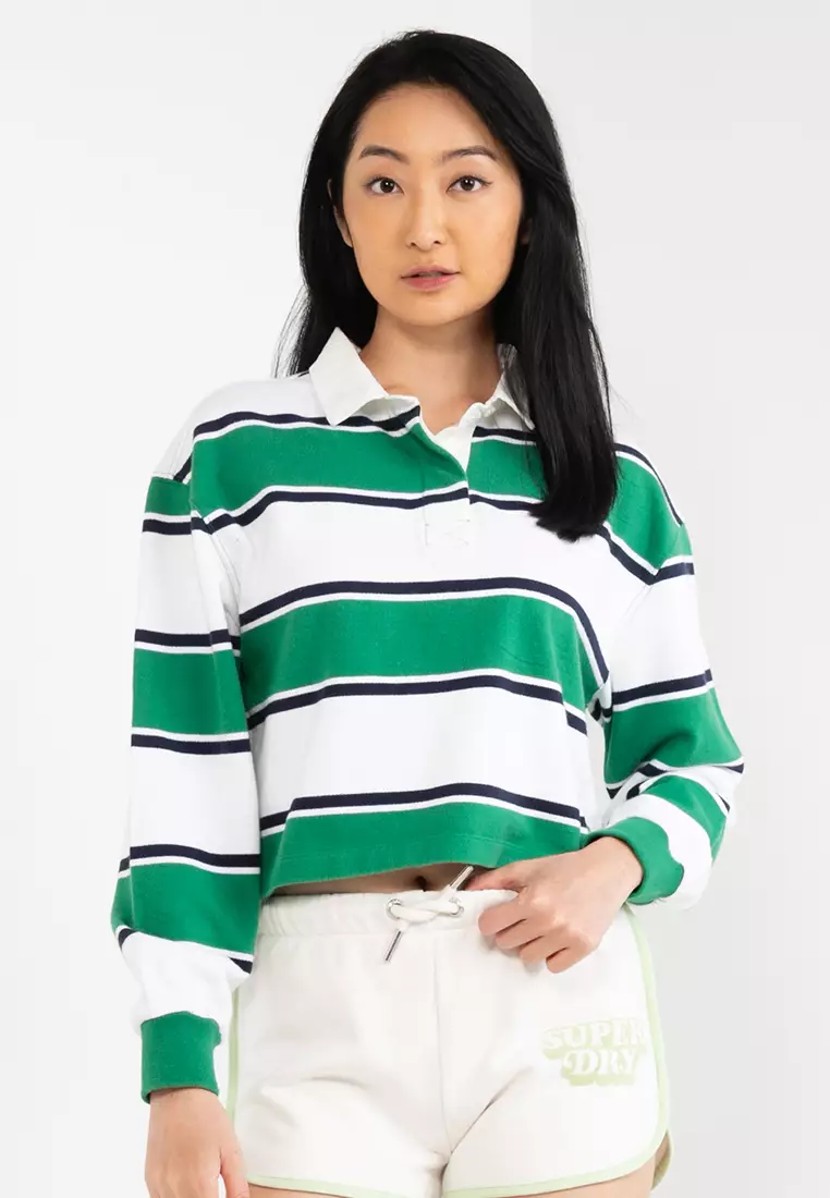 Cropped collared polo shirt sale