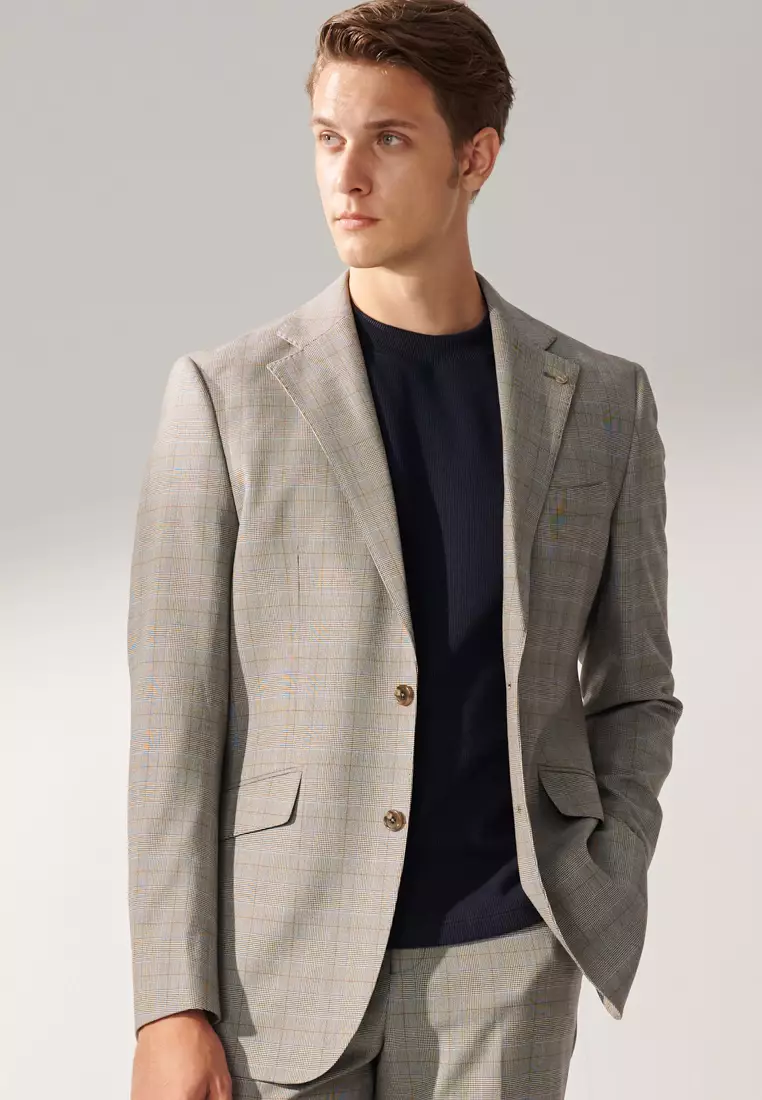 夜幕藍紋理小高領T-SHIRT