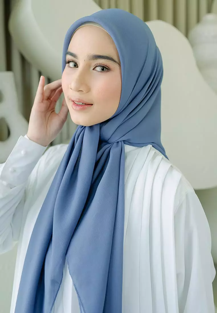 Polly Cotton (Hijab Segiempat Bella Square) Steel Blue