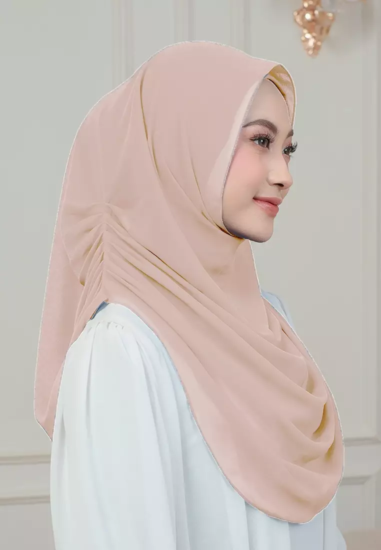 HIJAB INSTAN AURORA - PEACH CREAM