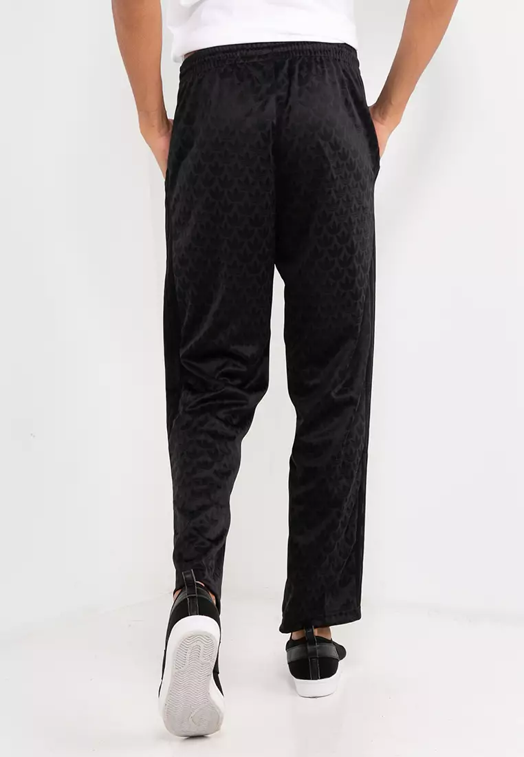 Adidas Men's Originals Graphics Monogram Track Pants in Black/Black Size Small | Polyester