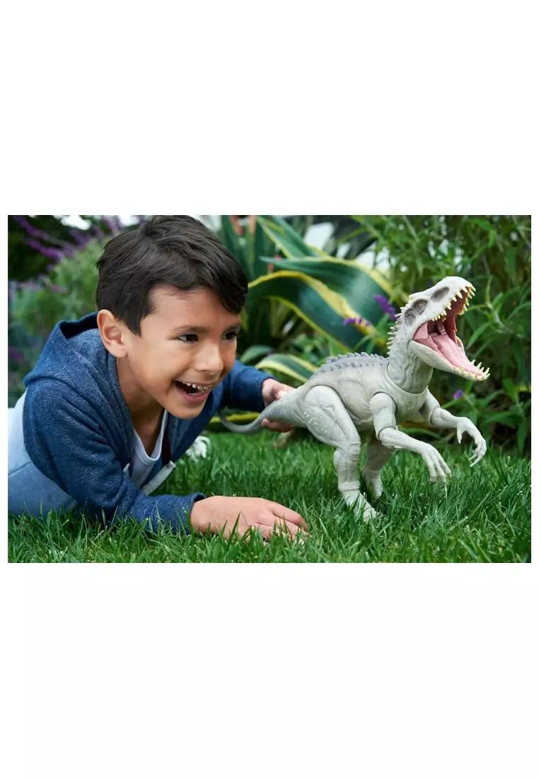 Mattel Jurassic World Camouflage 'N Battle Dinosaur Toy, Indominus Rex Figure With Lights, Sounds & Motion