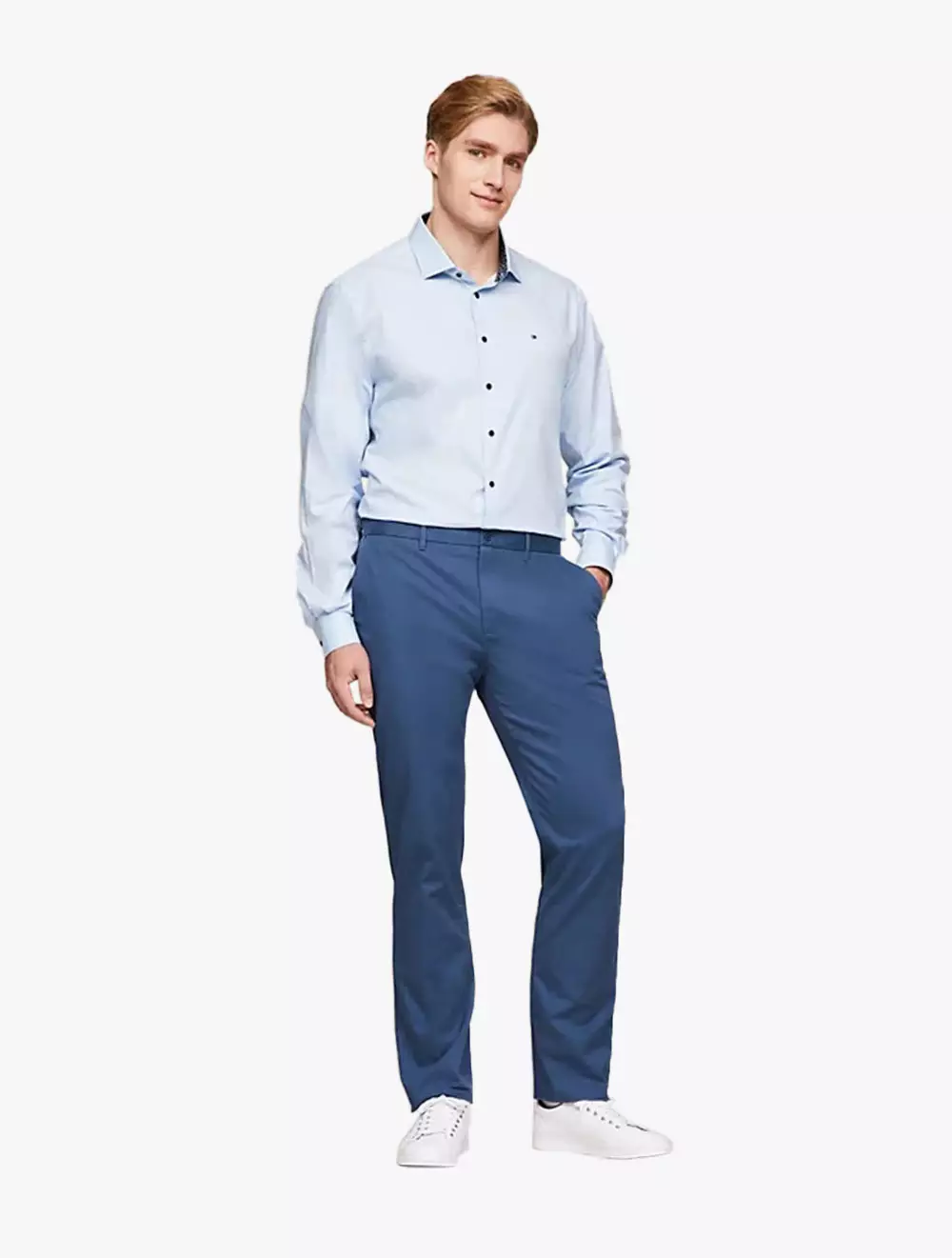 TOMMY HILFIGER - 1985 COLLECTION DENTON STRAIGHT PIMA CHINOS - Blue - Blue
