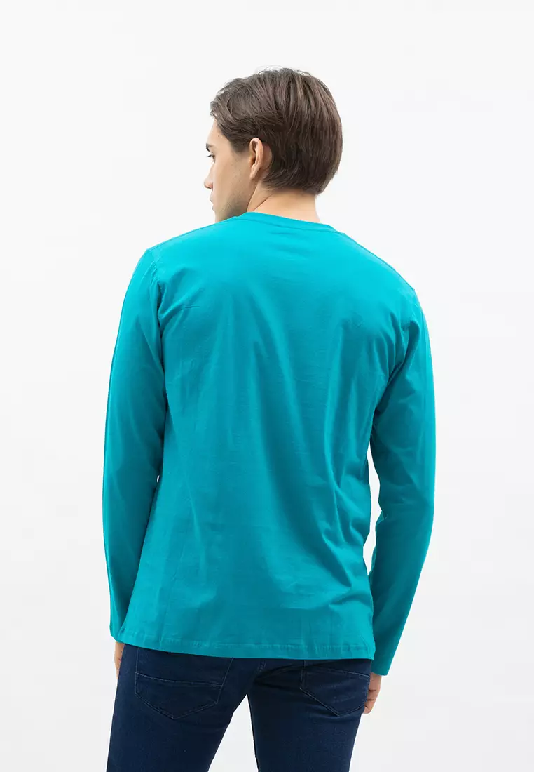 Houseofcuff Kaos Cotton Combed Lengan Panjang Pria Turquoise