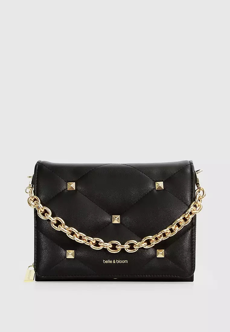 The Boulevard Quilted Crossbody Bag Black