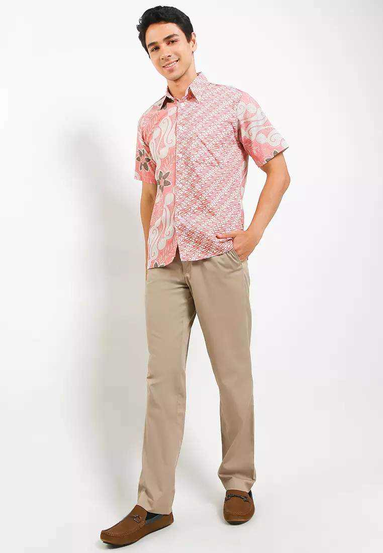 Seno Kemeja Batik Pria Premium Casual Modern Lengan Pendek