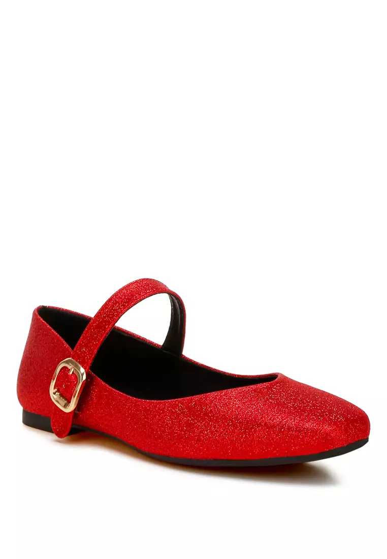 Balerina Gesper Pin Berkilau Warna Merah