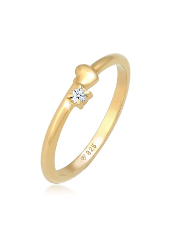 Elli Jewelry gold Ring Heart Diamond Gold Plated 47590AC3D9A764GS_1