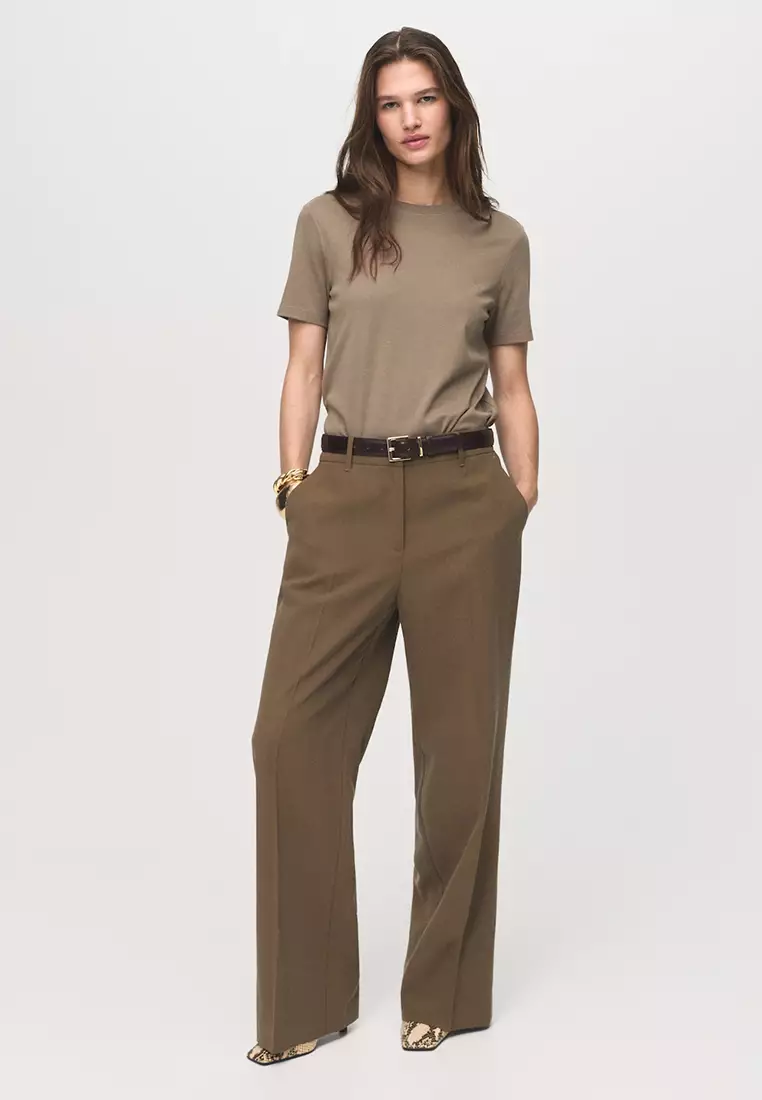 Jual Mango Cotton Short-Sleeved T-Shirt Original 2025 ZALORA