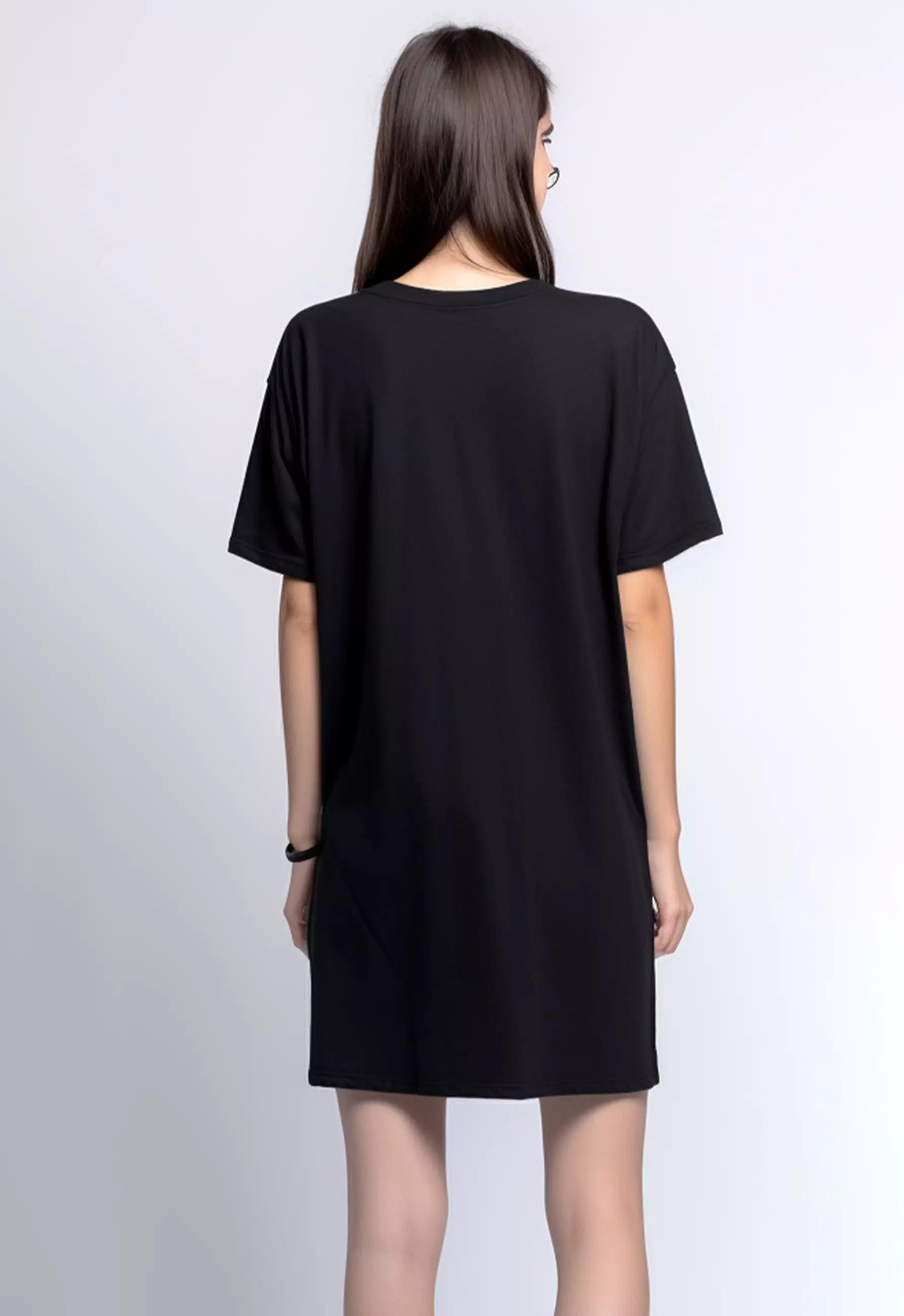 LTF73 Kaos Dress Ld Wanita Gambar Bunga "colorful tulip" hitam