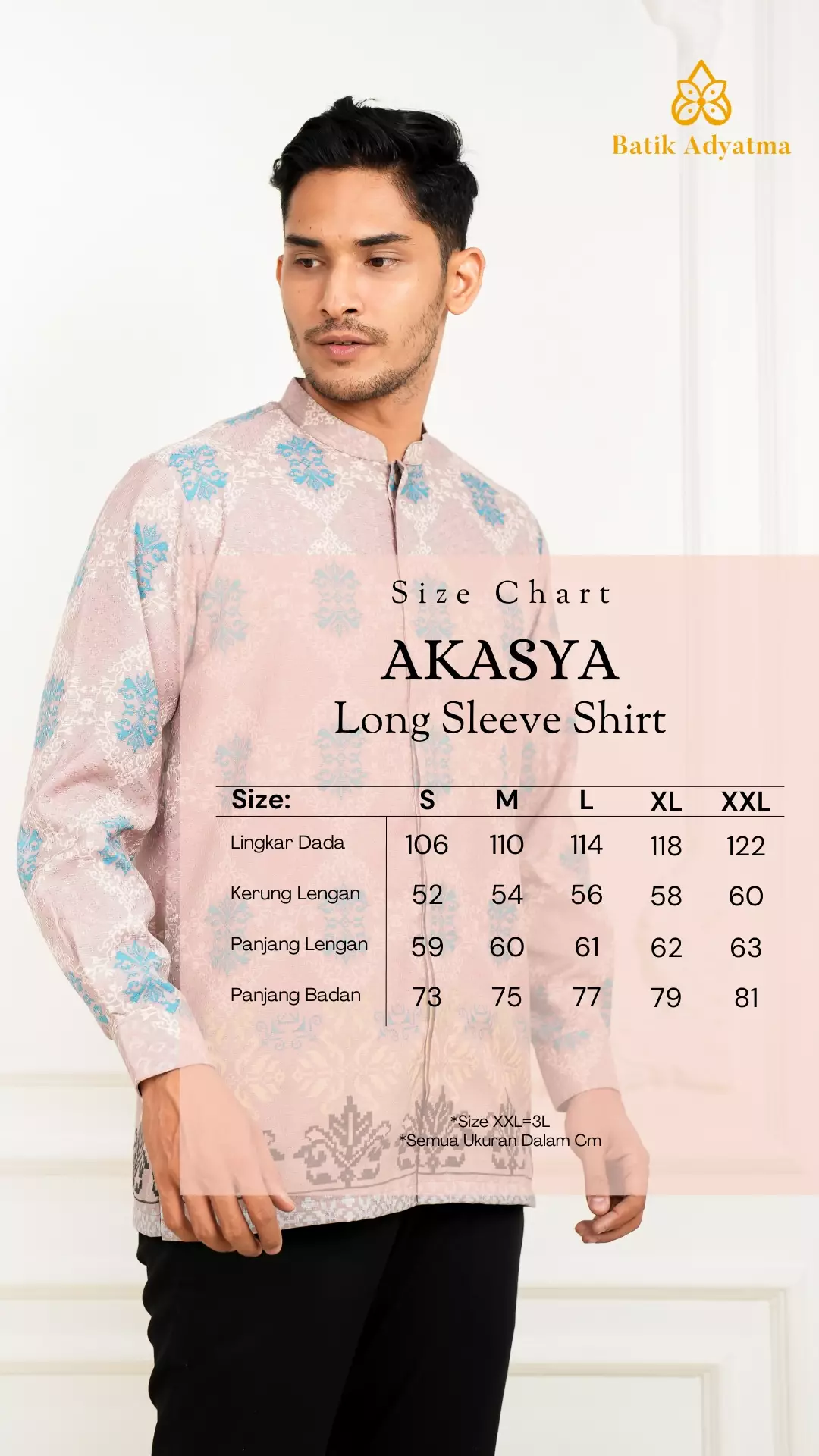 Sarimbit Kaluna Blush Kemeja Pria  Koko Lengan Panjang Regular Fit Furing