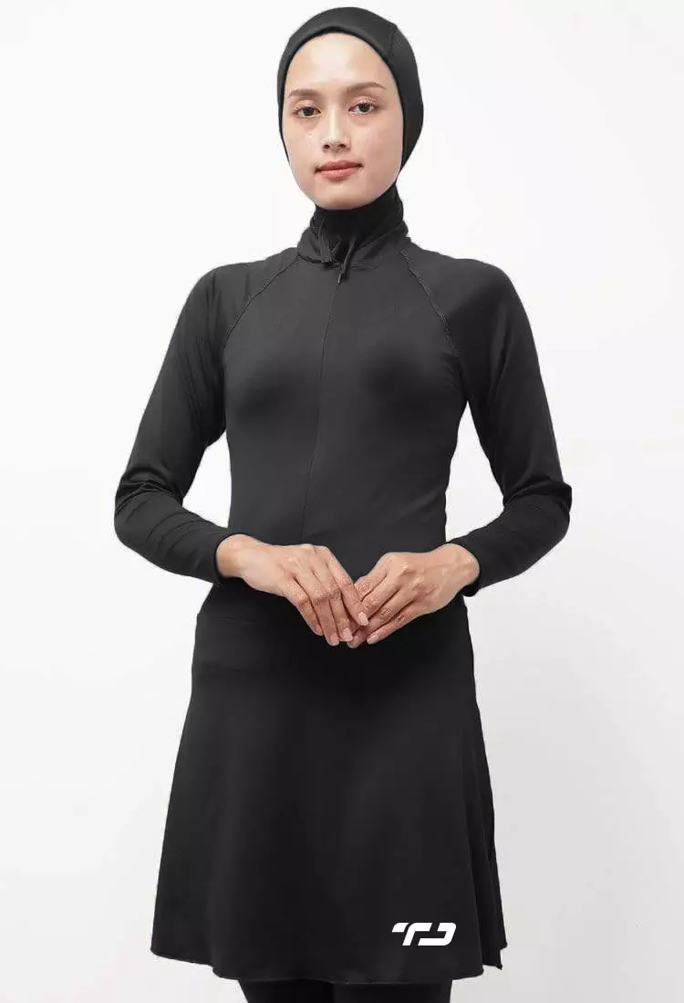Td Active LSA94 set baju renang set hijab muslim td bottom hijab - atasan - legging hitam tdactie