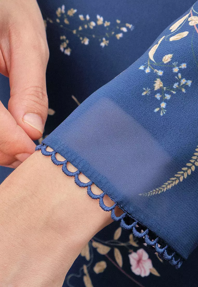 Duyong Blouse & Skirt - Navy Garden