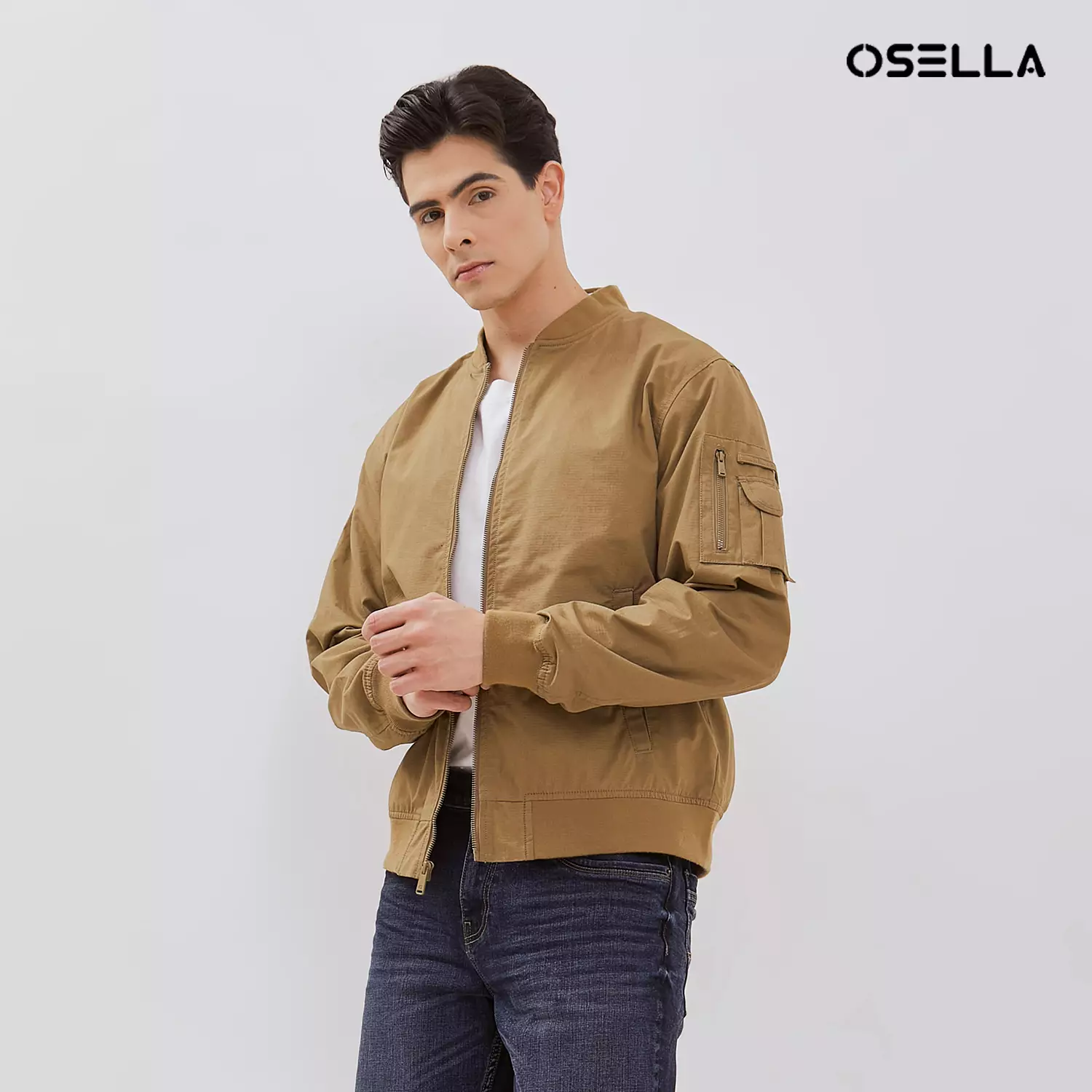 [NEW] Osella Bomber Ripstop Jacket With Woven Living 2061500299 | Jaket Bomber Laki Laki