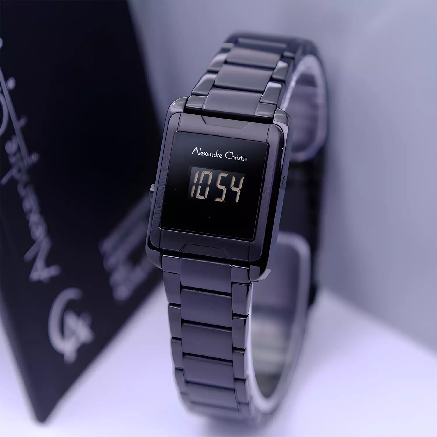 Alexandre Christie DiGi - Jam Tangan Digital Wanita - Black Stainless Steel - 9499 LHBIPBA