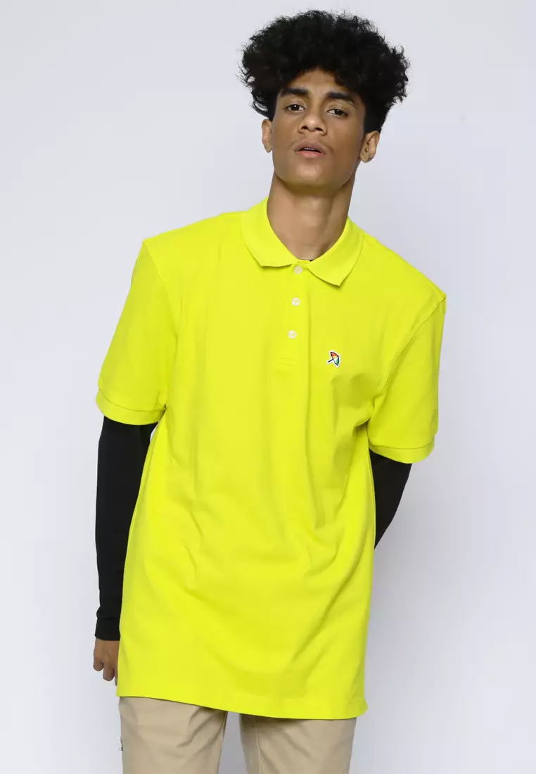 yellow polo shirt