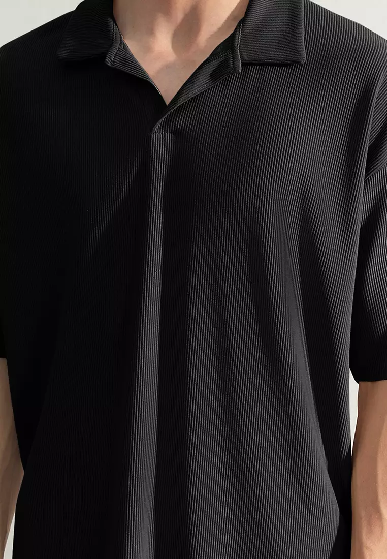 Textured Wrinkle Free Polo Shirt