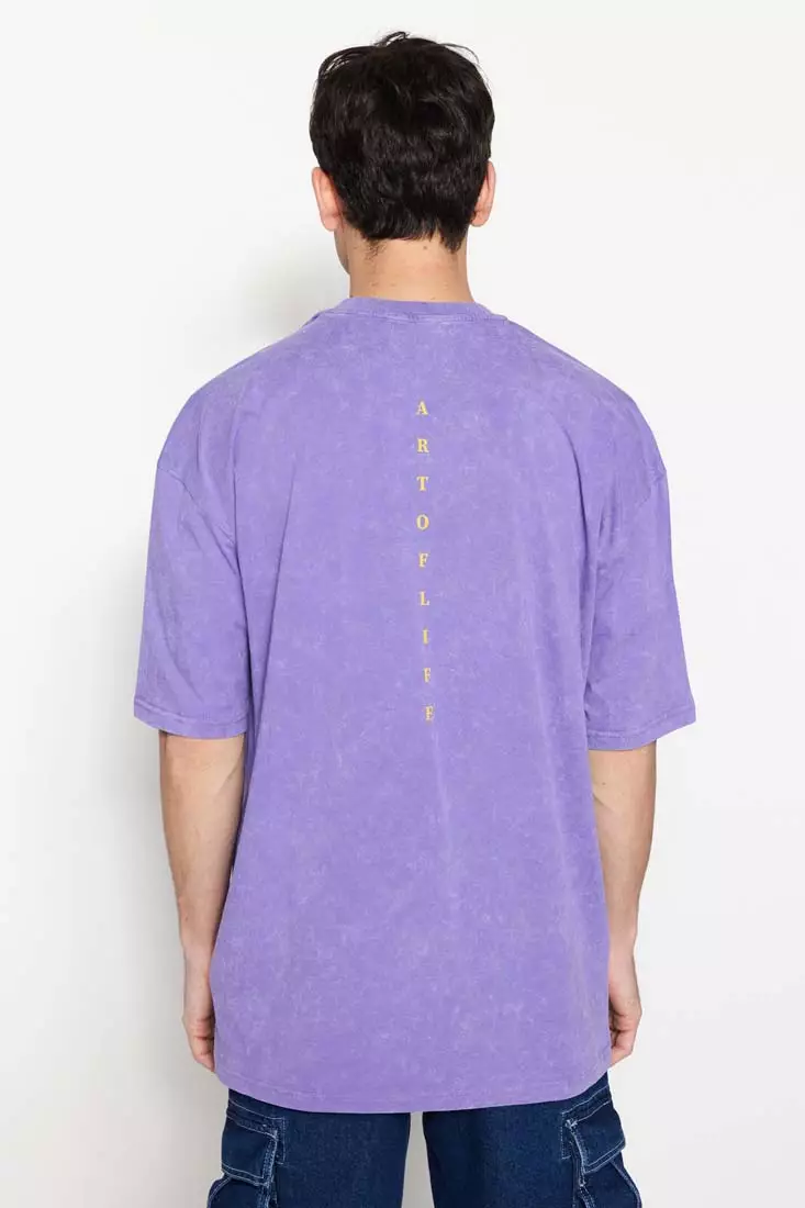 Faded-Effect Printed T-Shirt