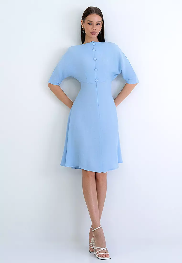 Boat Neck Midi Summer Dress