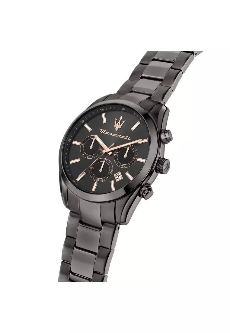 【2 Years Warranty】Maserati Attrazione 43mm Men's Quartz Watch R8853151001 With Luminous Dial Hands