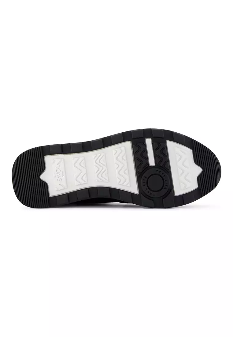 TOMS Men Travel Lite Retro Water Repellent Black Suede Sneakers