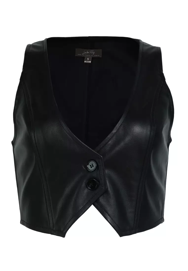 Black Front Button Tank Top