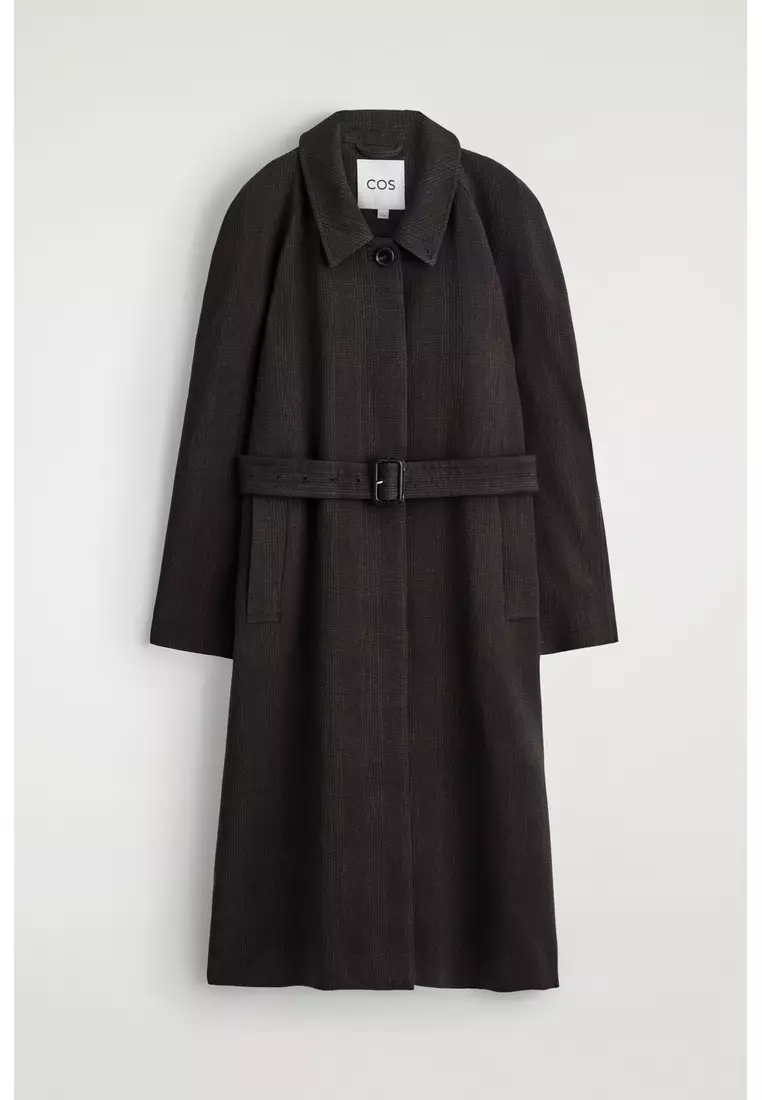 WOOL-BLEND LONG TRENCH COAT