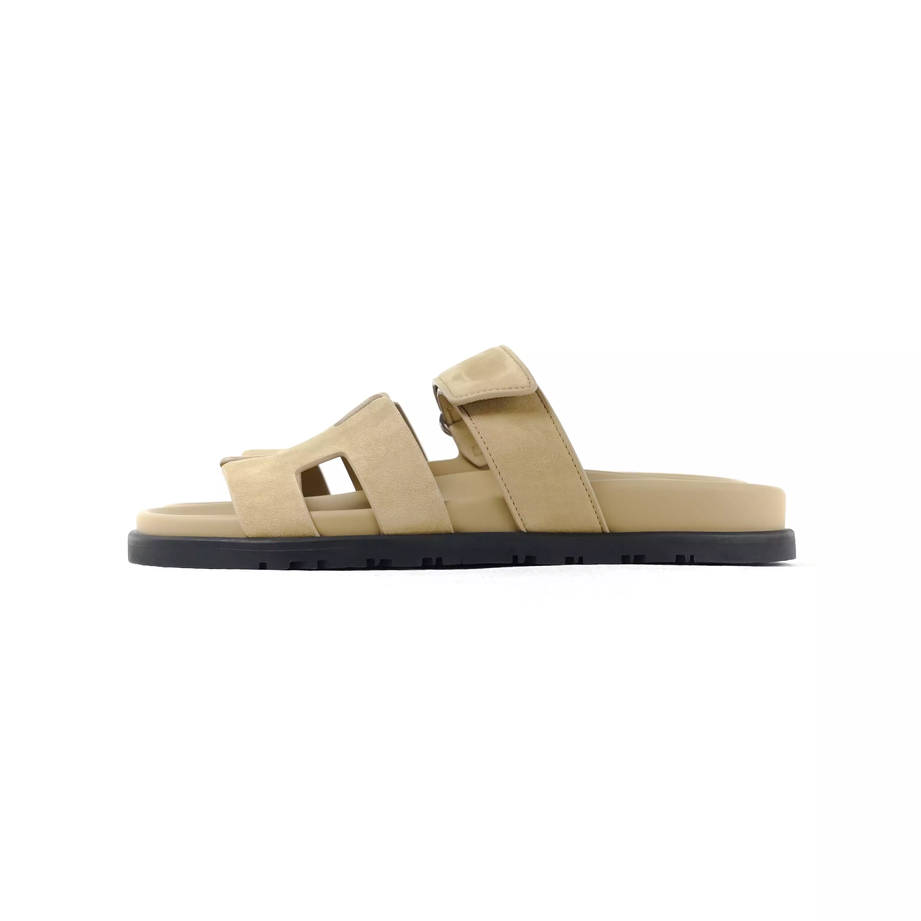 Sandal HERMES CHYPRE VELVET BEIGE SANDAL 100% ORIGINAL
