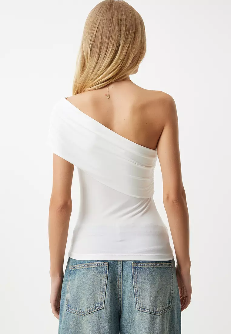 Asymmetrical Ruched Top