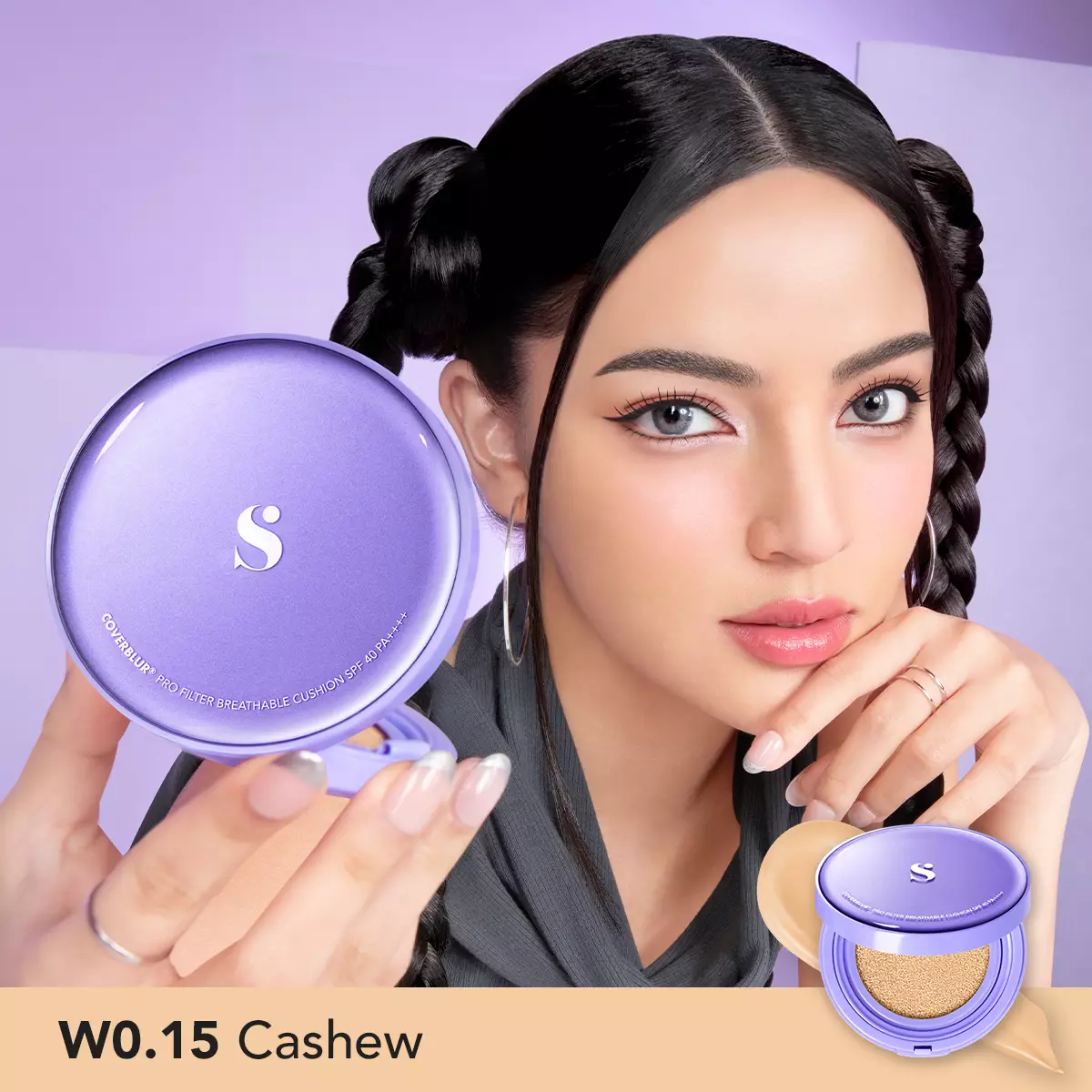SOMETHINC Copy Paste COVERBLUR Powder Foundation -  W01.5 Cashew