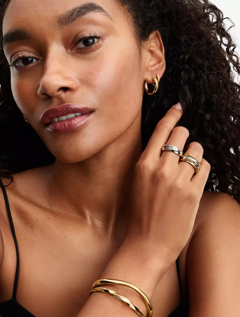 Jual PANDORA Twisted 14k gold-plated hoop earrings Original 2025