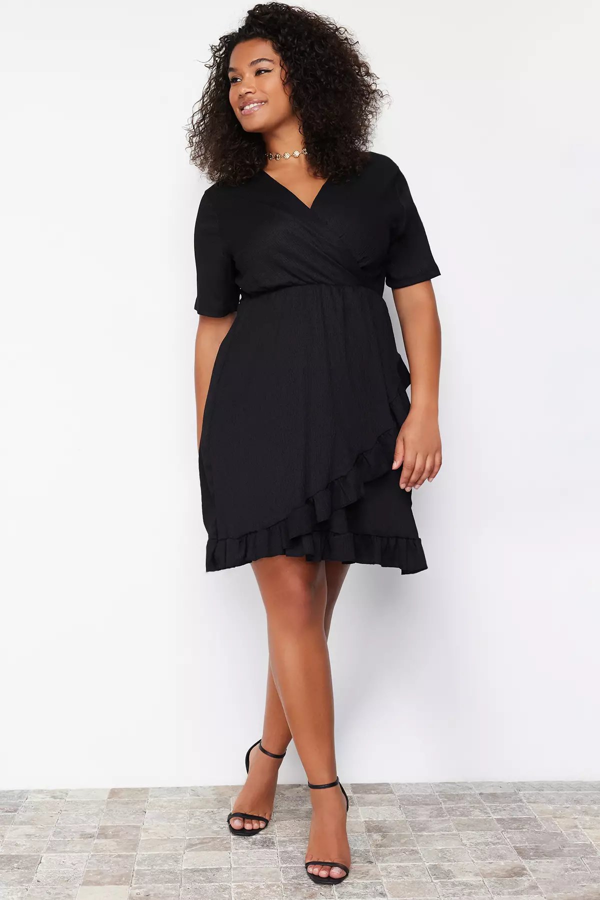 Plus Size Flounce Mini Dress