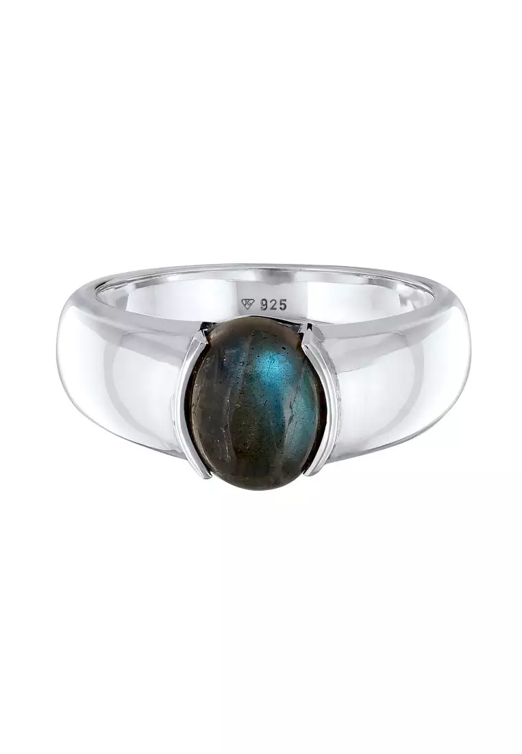 Ring Men Elegant with Labradorite Gemstone in 925 Sterling Silver