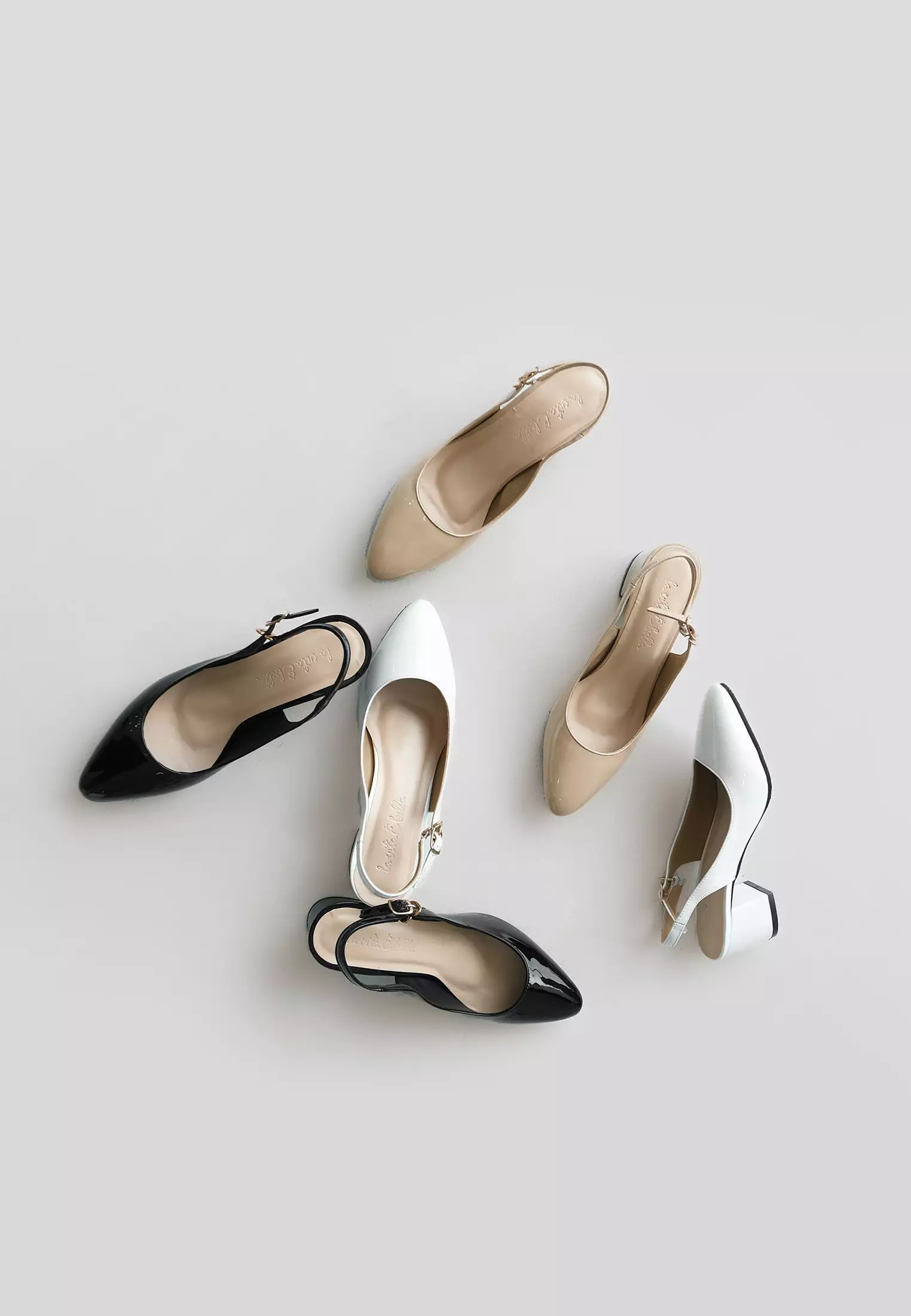 Sophia Sepatu Slingback Wanita Block Heels Pointed Toe