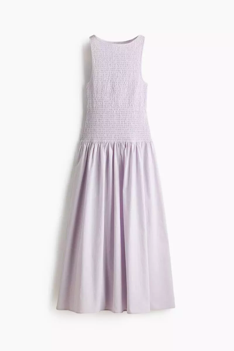 Smocked seersucker dress