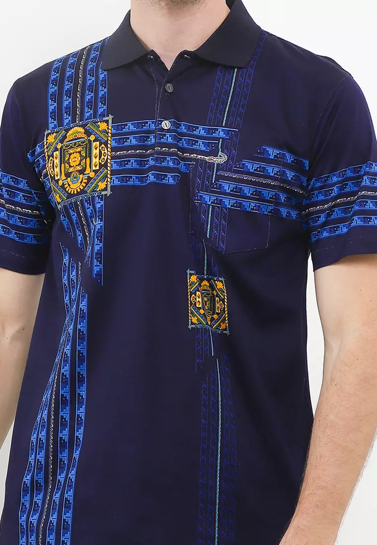 Crocodile DIAMOND 1825 Blue - Kaos Kerah Pria Men Polo Original Relax fit - Katun